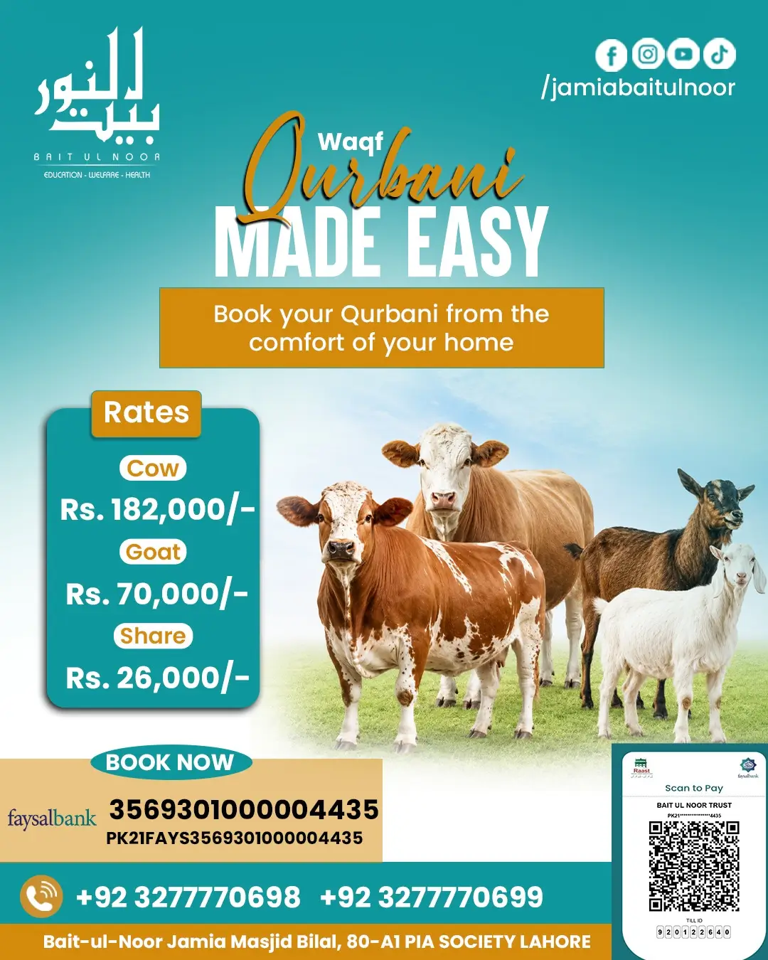 Online Qurbani Booking in Lahore - Baitul Noor Trust & Welfare